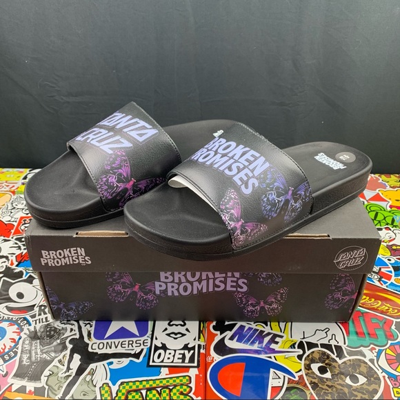 Santa Cruz Skateboards Shoes - Broken Promises X Santa Cruz Butterfly Slides Womens